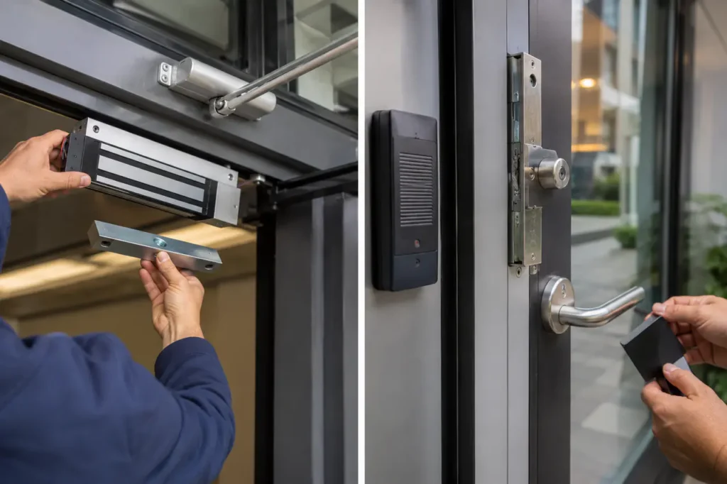 התקנת חומרה של מנעול Fail-safe לעומת Fail-secure ורכיבי בקרת גישה