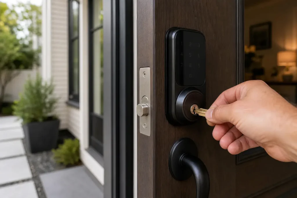smart lock with mechanical override visual for why you need a mechanical override for smart access